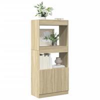 Hoge kast 63x33x140 cm bewerkt hout sonoma eikenkleurig - thumbnail