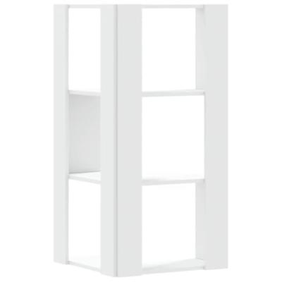 Boekenkast 3-laags hoek 50x50x102 cm bewerkt hout wit - thumbnail