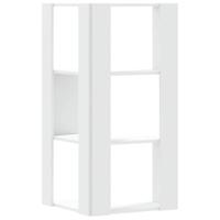 Boekenkast 3-laags hoek 50x50x102 cm bewerkt hout wit - thumbnail