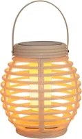 Anna's collection lantaarn solar met vlameffect 15x15cm zand - thumbnail