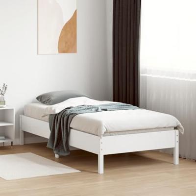 Bedframe zonder matras massief grenenhout wit 75x190 cm Bedframe zonder matras massief grenenhout wit 75x190 cm