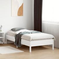 Bedframe massief grenenhout wit 75x190 cm - thumbnail