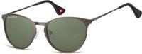 Zonnebril Montana met groen G15 gepolariseerd rond glas staalkleurig - thumbnail