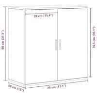 Dressoir artisanaal eikenkleurig 79 x 38 x 80 cm Bewerkt hout - thumbnail