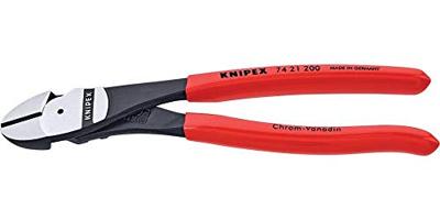 Knipex 74 21 200 Kracht-zijsnijtang 200mm gebogen met kunststof grepen | geatramenteerd