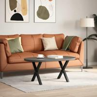 Salontafelpoten 2 st X-vormig 38x(42-43) cm staal zwart - thumbnail