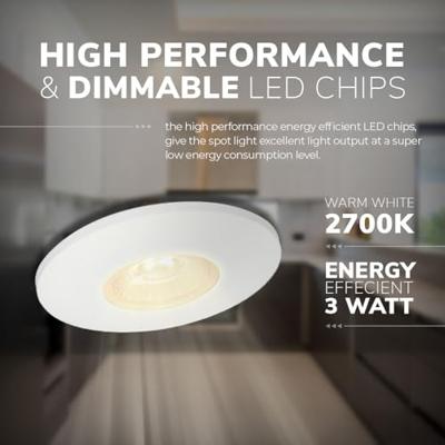 Set van 3 Pavo - Platte LED ipbouwspots met lage inbouwdiepte 12mm - 3 Watt 300 Lumen - 2700K Warm wit - Dimbaar - Rond - Meubelspot - IP44 waterdicht - Wit Set van 3 Pavo - Platte LED ipbouwspots met lage inbouwdiepte 12mm - 3 Watt 300 Lumen - 2700K Warm wit - Dimbaar - Rond - Meubelspot - IP44 waterdicht - Wit