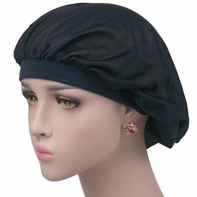 Kokosnoot Nightcap Air conditioning GLB lange haren GLB brede band satijn Bonnet (marineblauw)