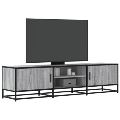 Tv-meubel 160x35x41 cm bewerkt hout metaal grijs sonoma eiken