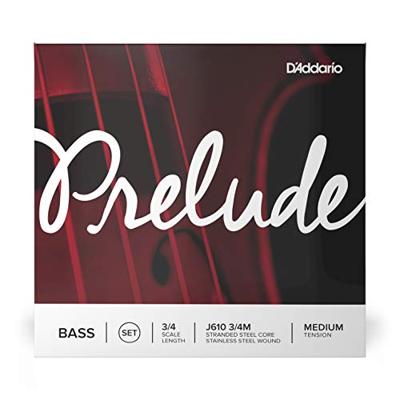 D'Addario J610 3/4M Prelude Bass 3/4 Scale, Medium Tension Contrabassnaren set staal D'Addario J610 3/4M Prelude Bass 3/4 Scale, Medium Tension Contrabassnaren set staal