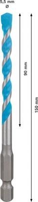 Bosch Accessoires Expert MultiConstruction HEX-9 boor 5,5 x 90 x 150 mm - 1 stuk(s) - 2608900573