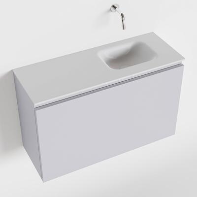 MONDIAZ OLAN 80cm toiletmeubel cale. LEX wastafel talc rechts geen kraangat MONDIAZ OLAN 80cm toiletmeubel cale. LEX wastafel talc rechts geen kraangat