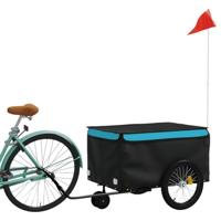 Fietstrailer 30 kg ijzer zwart en blauw - thumbnail