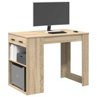 Bureau met lade&plank 102x62x77,5 cm bewerkt hout sonoma eiken - thumbnail