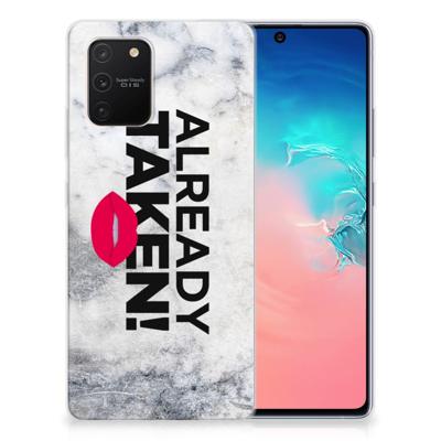 Samsung Galaxy S10 Lite | Siliconen hoesje | met naam Already Taken White Samsung Galaxy S10 Lite | Siliconen hoesje | met naam Already Taken White