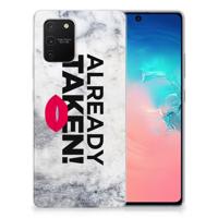 Samsung Galaxy S10 Lite | Siliconen hoesje | met naam Already Taken White - thumbnail