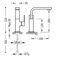 Cuadro Wastafelmengkraan uitloop 35x15 mm 106603 Tres - thumbnail