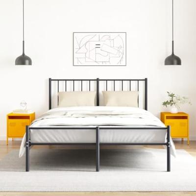 Nachtkastjes 2 st 35x39x43,5 cm staal mosterdgeel