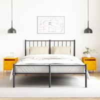 Nachtkastjes 2 st 35x39x43,5 cm staal mosterdgeel - thumbnail