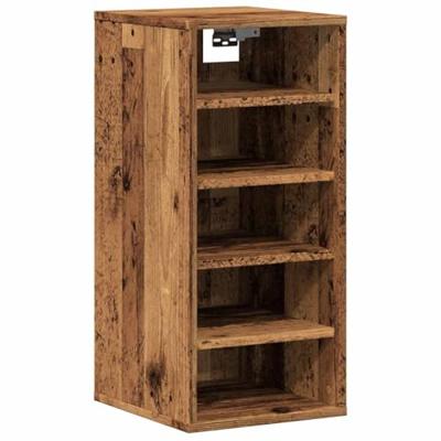 VidaXL Schoenenkasten 2 st 32x35x70 cm bewerkt hout oud houtkleurig VidaXL Schoenenkasten 2 st 32x35x70 cm bewerkt hout oud houtkleurig