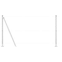 VidaXL Afrasteringspaal 7 pcs zilver staal - thumbnail