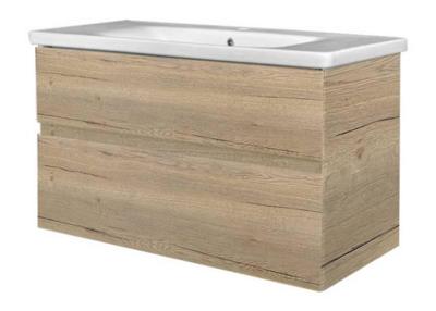 Best Design Badkamermeubel Quick 2 Laden Greeploos 100 cm Eiken Met Wastafel