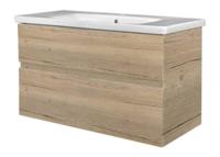 Best Design Badkamermeubel Quick 2 Laden Greeploos 100 cm Eiken Met Wastafel - thumbnail