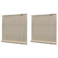 VidaXL Rolgordijnen 2 st 120x160 cm bamboe natuurlijk - thumbnail