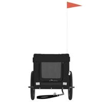 Hondenfietstrailer oxford stof en ijzer zwart - thumbnail