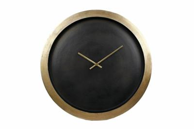 Wandklok Avigon goud/zwart aluminium 55x55x4,5cm