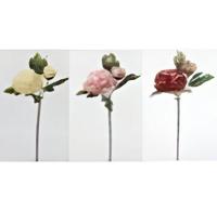 Single peony 65 cm 3 heads red - Driesprong collection - thumbnail