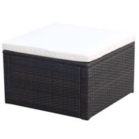 VidaXL Voetenbank/poef bruin 53x53x30 cm poly rattan - thumbnail