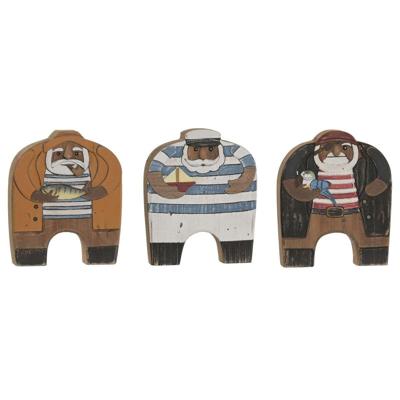Decoratieve figuren Home ESPRIT Blauw Oranje Natuurlijk Zeeman (3 Stuks)