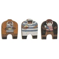 Decoratieve figuren Home ESPRIT Blauw Oranje Natuurlijk Zeeman (3 Stuks) - thumbnail