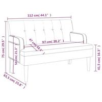 Bankje met rugleuning 112x65,5x75 cm kunstleer grijs - thumbnail