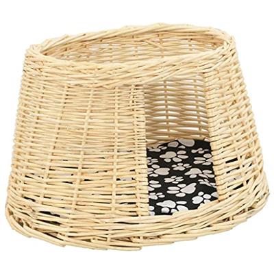 VidaXL 3-delige kattenmandset met kussens 47x34x60cm natuurlijk wilgen VidaXL 3-delige kattenmandset met kussens 47x34x60cm natuurlijk wilgen