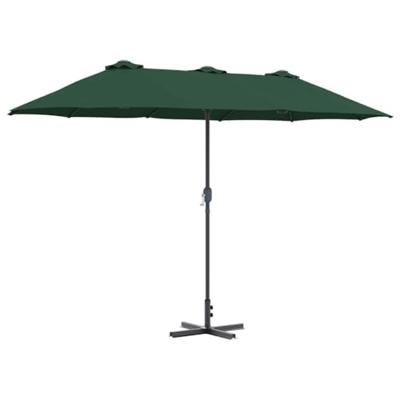Tuinparasol Groen 380 x 196 x 235 cm Poedergecoat staal