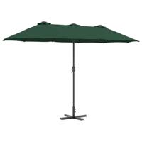 Tuinparasol Groen 380 x 196 x 235 cm Poedergecoat staal - thumbnail