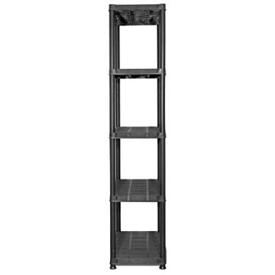 VidaXL Opbergrek 5-laags 71x38x170 cm kunststof zwart VidaXL Opbergrek 5-laags 71x38x170 cm kunststof zwart