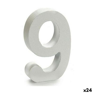 Cijfer Pincello 9 Wit 2 x 16 x 14,5 cm (24 Stuks)
