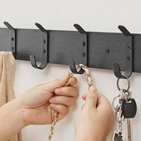 Langwerpige Kapstok met 5 Dubbele Haken, Zwart - thumbnail