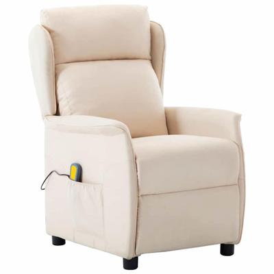Massagestoel met kussen Crème 67.5 x 93.5 x 101.5 cm Stof