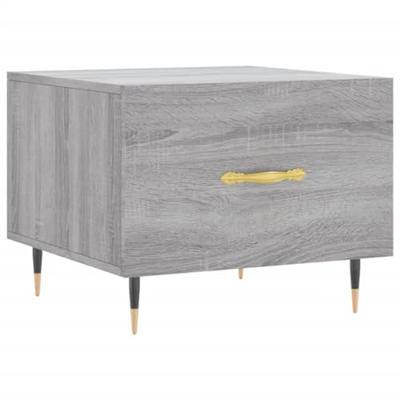 Salontafels 2 st 50x50x40 cm bewerkt hout grijs sonoma eiken