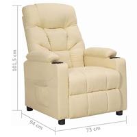 Fauteuil verstelbaar stof crèmekleurig - thumbnail