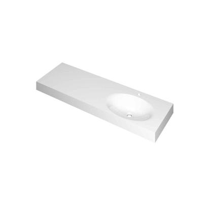 INK Smooth Wastafel Polystone Rechts met 1 Kraangat - 1400x450x90 mm - Glans Wit