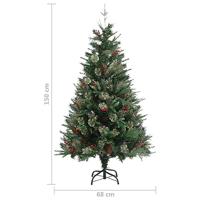 VidaXL Kerstboom met dennenappels 150 cm pvc en pe groen - thumbnail