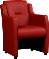 Rode leren landelijke eetkamerfauteuil Mass - Toledo Leer Red (rood leer) - thumbnail