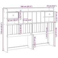 Hoofdbord met opbergruimte 75 cm massief grenenhout wit - thumbnail