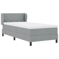 Boxspringbed met matras met matras Lichtgrijs 90 x 200 cm Stof - thumbnail