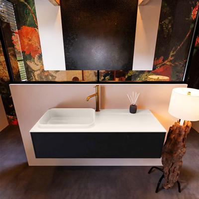 Badkamermeubelset Mondiaz Erin 120 cm met 1 Lade met RIDGE Wastafel Links Linen met 1 kraangat Greeploos Mat Urban Badkamermeubelset Mondiaz Erin 120 cm met 1 Lade met RIDGE Wastafel Links Linen met 1 kraangat Greeploos Mat Urban